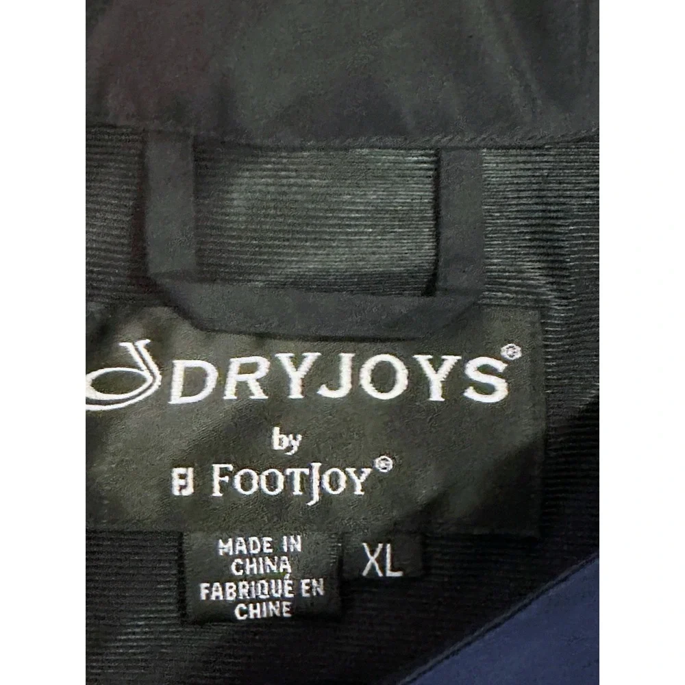 FootJoy DryJoys Jacket XL Blue Black Lake Of Isles 1/2 Zip Snap Short Sleeve